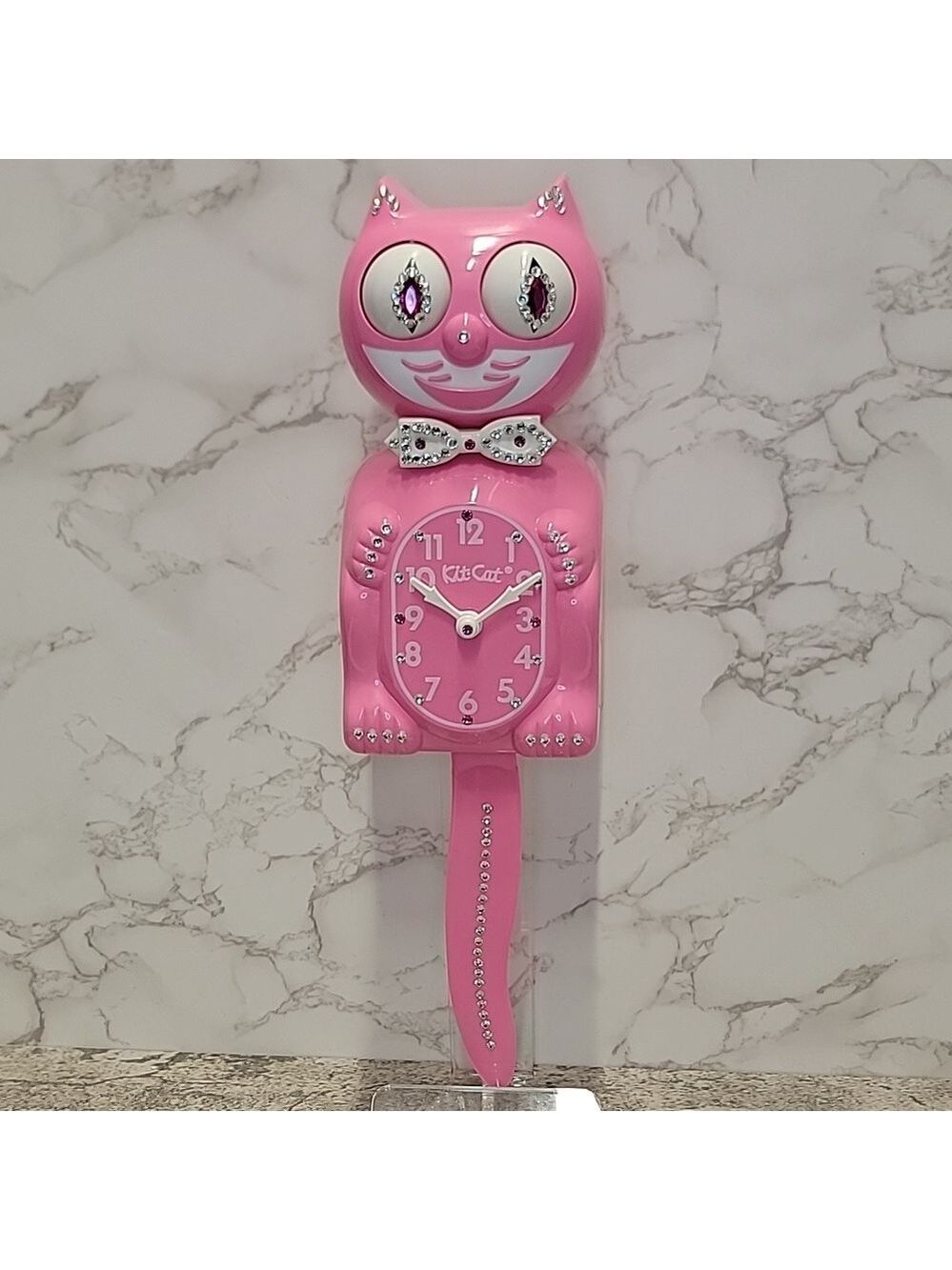 Jeweled Flamingo Pink Kit-Cat Klock clock SUPER RARE - Picture 2 of 9